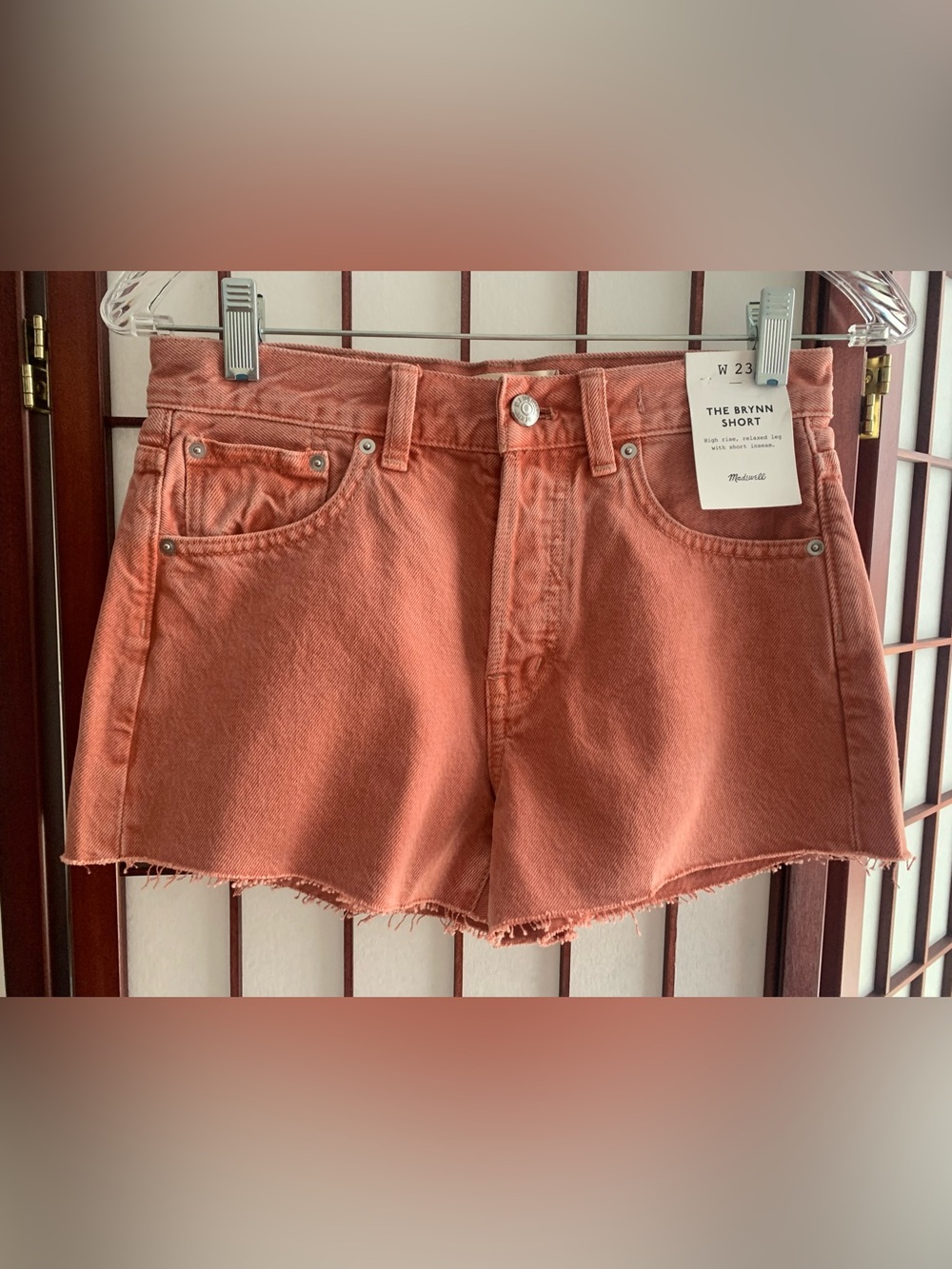 NWT Women's Madewell The Brynn Short Raw Hems in Burnt Orange Size 23